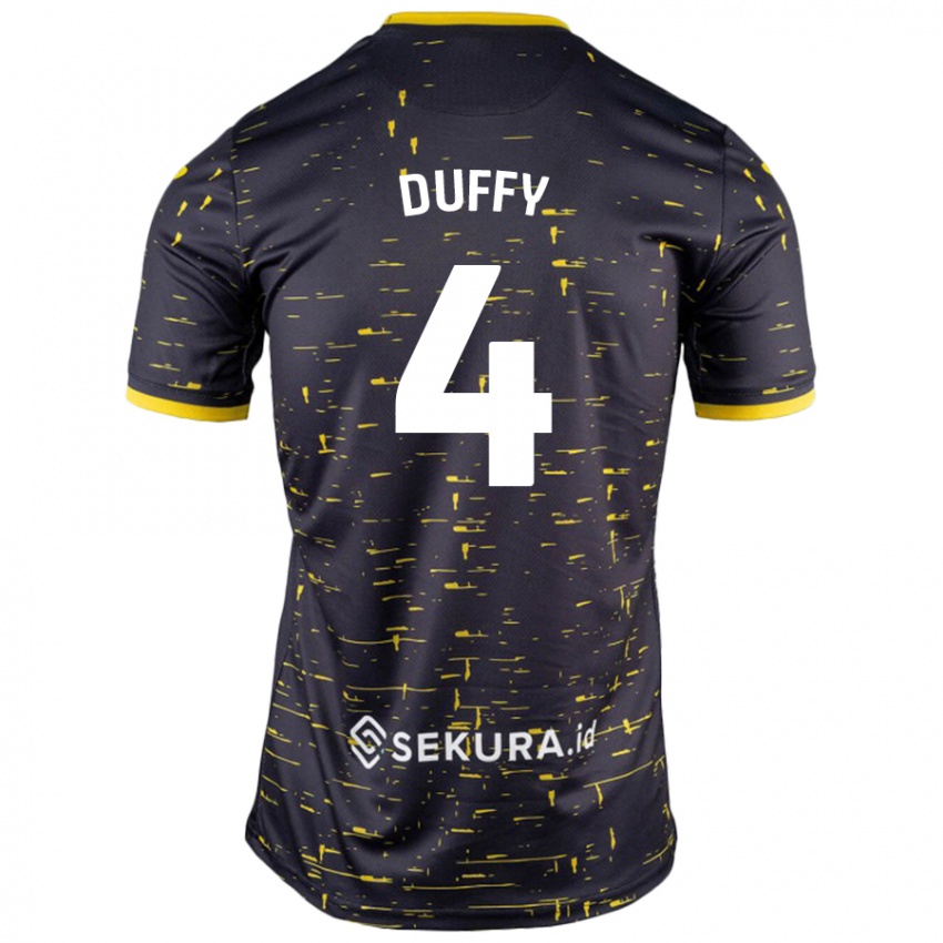 Kinderen Shane Duffy #4 Zwart Geel Uitshirt Uittenue 2024/25 T-Shirt