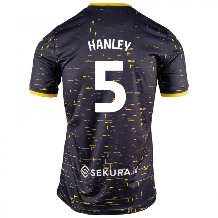 Kinderen Grant Hanley #5 Zwart Geel Uitshirt Uittenue 2024/25 T-Shirt