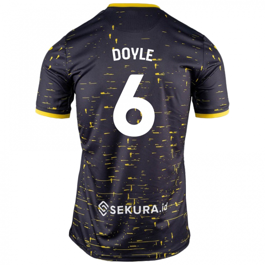 Kinderen Callum Doyle #6 Zwart Geel Uitshirt Uittenue 2024/25 T-Shirt