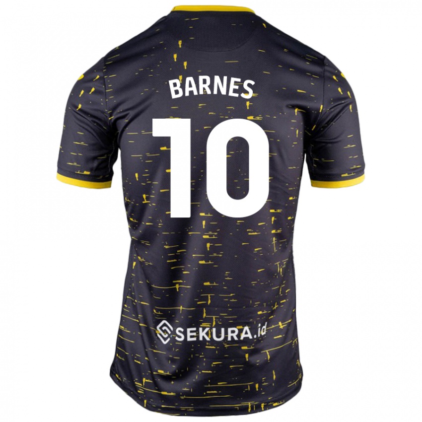 Kinderen Ashley Barnes #10 Zwart Geel Uitshirt Uittenue 2024/25 T-Shirt