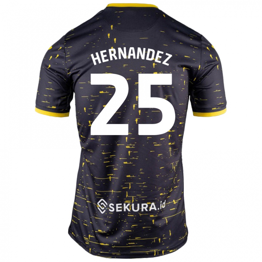 Kinderen Onel Hernández #25 Zwart Geel Uitshirt Uittenue 2024/25 T-Shirt