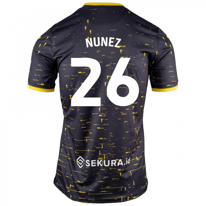 Kinderen Marcelino Núñez #26 Zwart Geel Uitshirt Uittenue 2024/25 T-Shirt