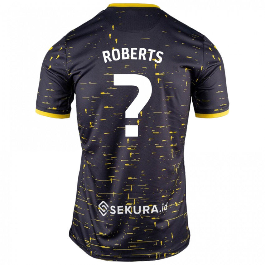 Kinderen Alex Roberts #0 Zwart Geel Uitshirt Uittenue 2024/25 T-Shirt