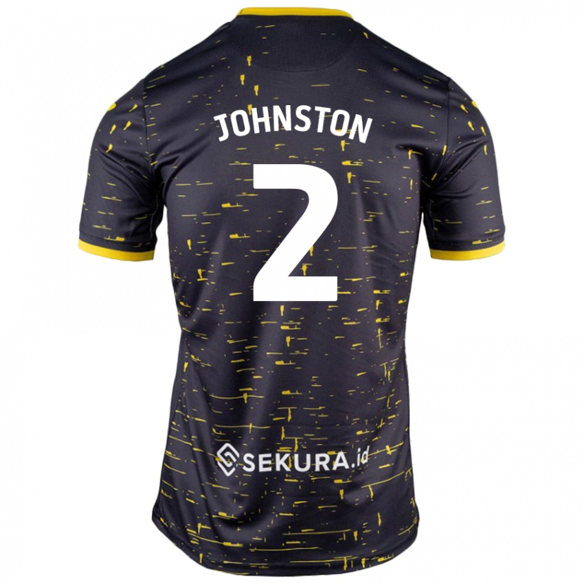 Kinderen Chardonnay Johnston #2 Zwart Geel Uitshirt Uittenue 2024/25 T-Shirt