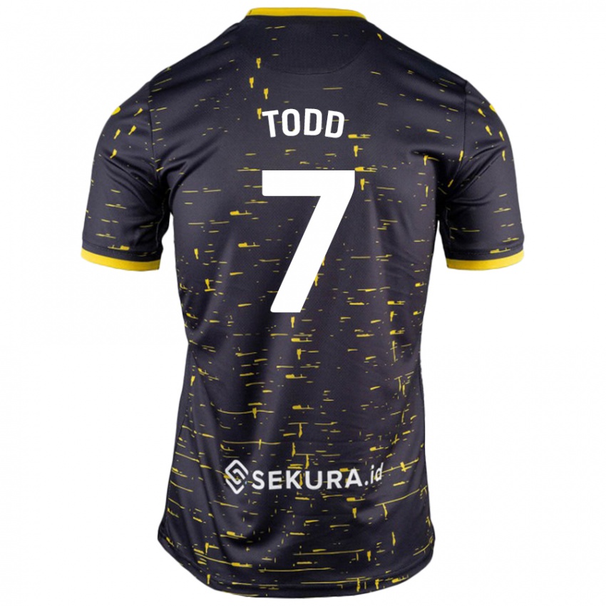 Kinderen Megan Todd #7 Zwart Geel Uitshirt Uittenue 2024/25 T-Shirt