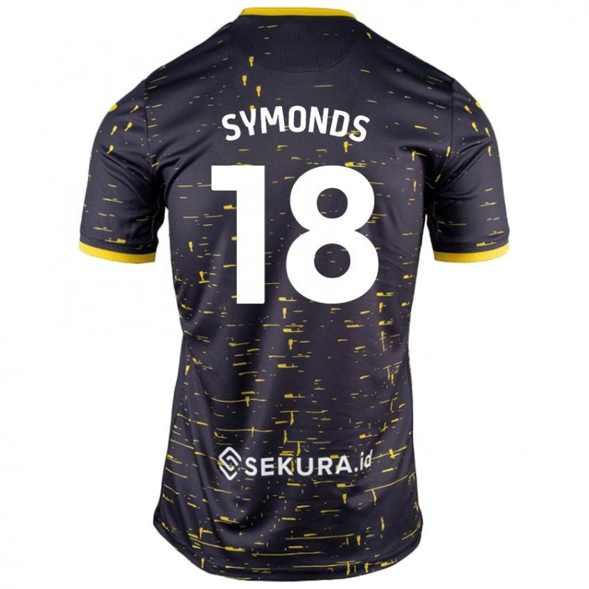 Kinderen Freya Symonds #18 Zwart Geel Uitshirt Uittenue 2024/25 T-Shirt