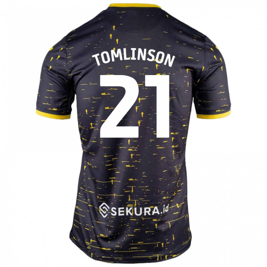 Kinderen Lauren Tomlinson #21 Zwart Geel Uitshirt Uittenue 2024/25 T-Shirt