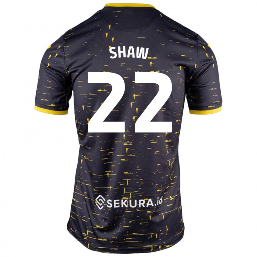 Kinderen Shannon Shaw #22 Zwart Geel Uitshirt Uittenue 2024/25 T-Shirt