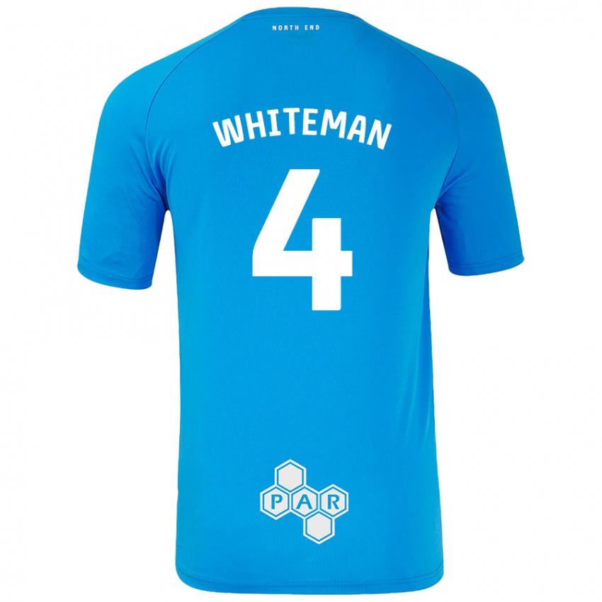 Kinderen Ben Whiteman #4 Hemelsblauw Uitshirt Uittenue 2024/25 T-Shirt