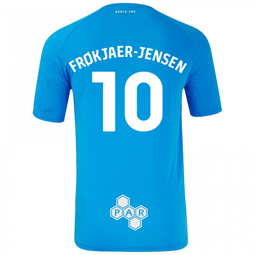 Kinderen Mads Frøkjaer-Jensen #10 Hemelsblauw Uitshirt Uittenue 2024/25 T-Shirt