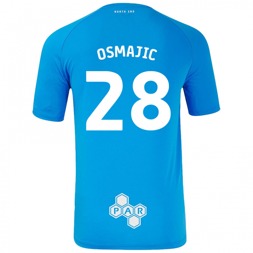 Kinderen Milutin Osmajic #28 Hemelsblauw Uitshirt Uittenue 2024/25 T-Shirt