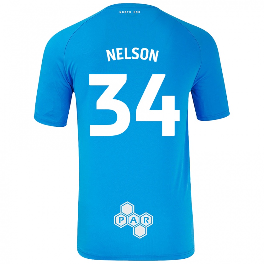 Kinderen Kitt Nelson #34 Hemelsblauw Uitshirt Uittenue 2024/25 T-Shirt