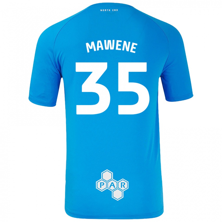 Kinderen Noah Mawene #35 Hemelsblauw Uitshirt Uittenue 2024/25 T-Shirt