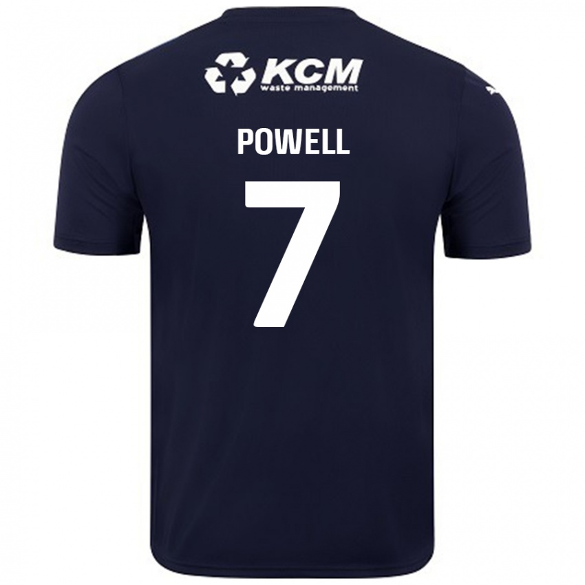 Kinderen Joe Powell #7 Marineblauw Uitshirt Uittenue 2024/25 T-Shirt