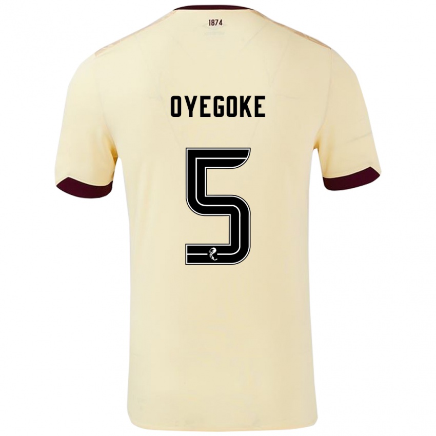 Kinderen Daniel Oyegoke #5 Crème Bordeauxrood Uitshirt Uittenue 2024/25 T-Shirt