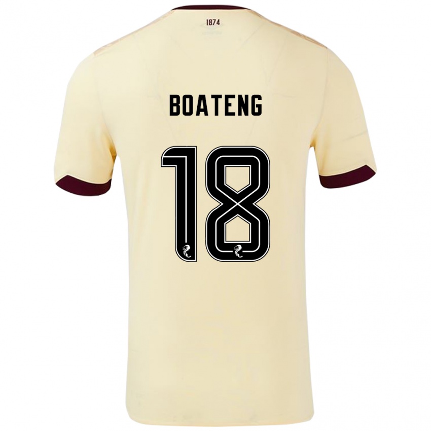 Kinderen Malachi Boateng #18 Crème Bordeauxrood Uitshirt Uittenue 2024/25 T-Shirt