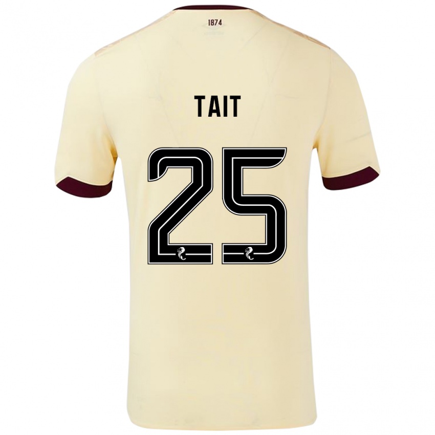 Kinderen Macaulay Tait #25 Crème Bordeauxrood Uitshirt Uittenue 2024/25 T-Shirt