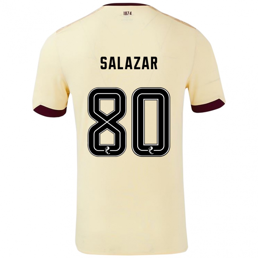 Kinderen Andrés Salazar #80 Crème Bordeauxrood Uitshirt Uittenue 2024/25 T-Shirt