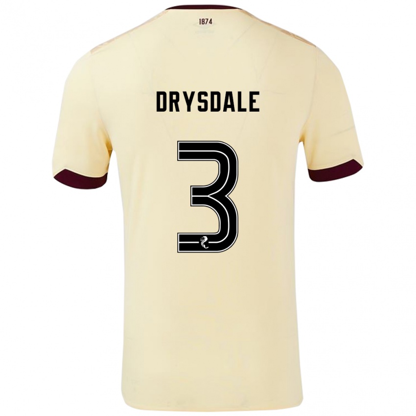 Kinderen Ethan Drysdale #3 Crème Bordeauxrood Uitshirt Uittenue 2024/25 T-Shirt