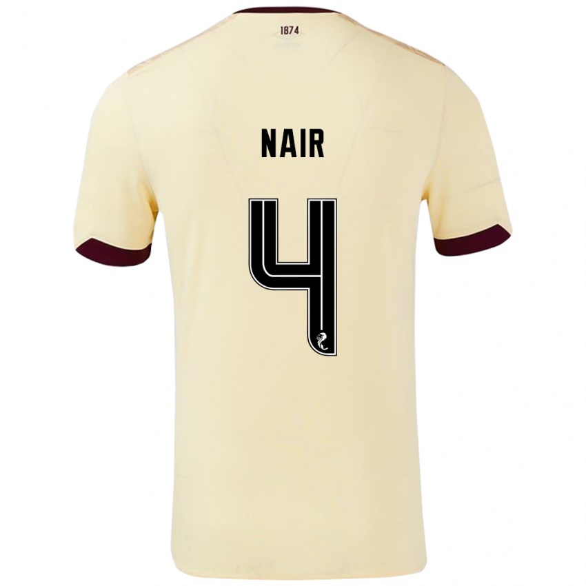 Kinderen Kenzi Nair #4 Crème Bordeauxrood Uitshirt Uittenue 2024/25 T-Shirt