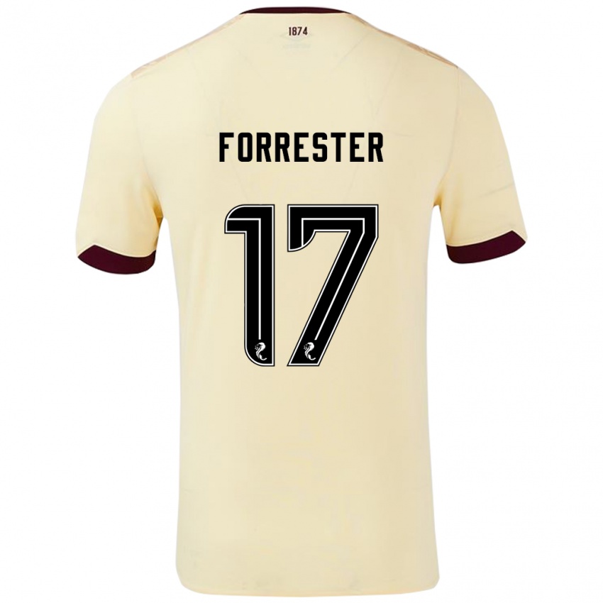 Kinderen Adam Forrester #17 Crème Bordeauxrood Uitshirt Uittenue 2024/25 T-Shirt