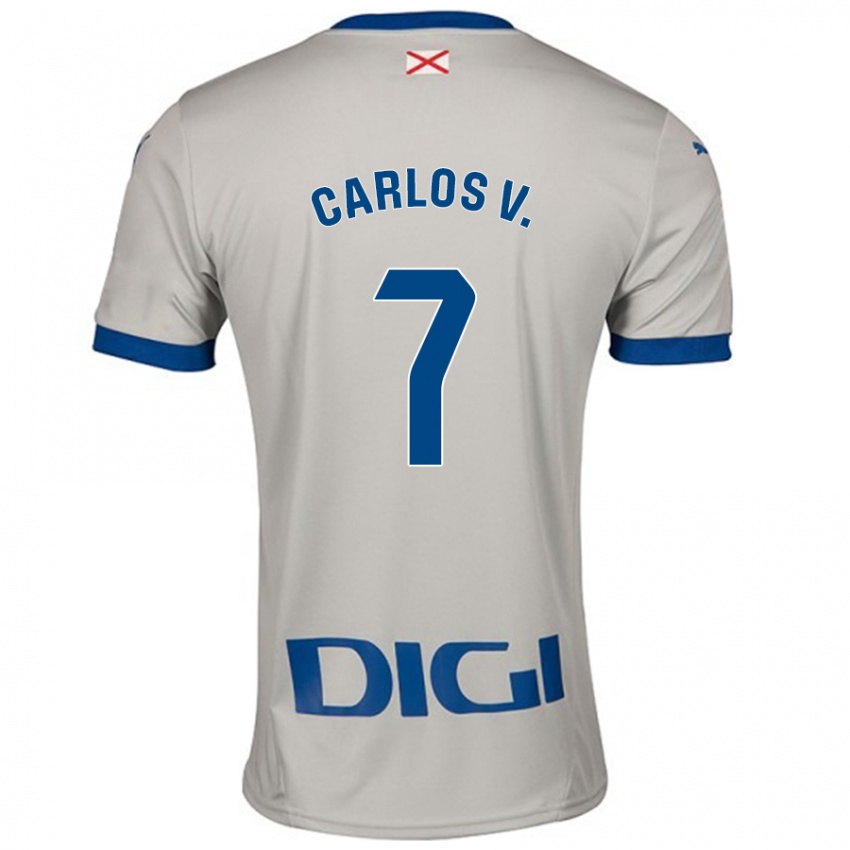 Kinderen Carlos Vicente #7 Lichtgrijs Uitshirt Uittenue 2024/25 T-Shirt