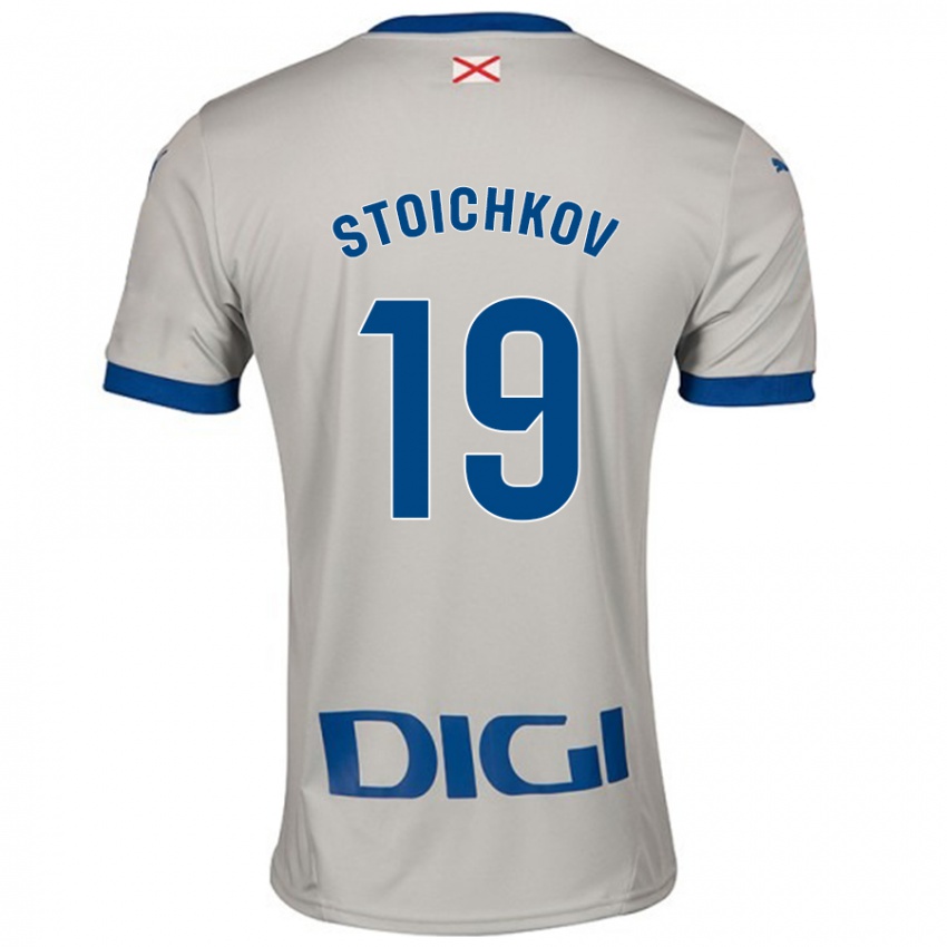 Kinderen Stoichkov #19 Lichtgrijs Uitshirt Uittenue 2024/25 T-Shirt