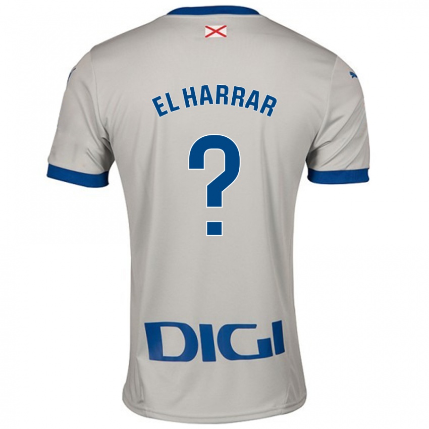 Kinderen Mohamed El Harrar #0 Lichtgrijs Uitshirt Uittenue 2024/25 T-Shirt