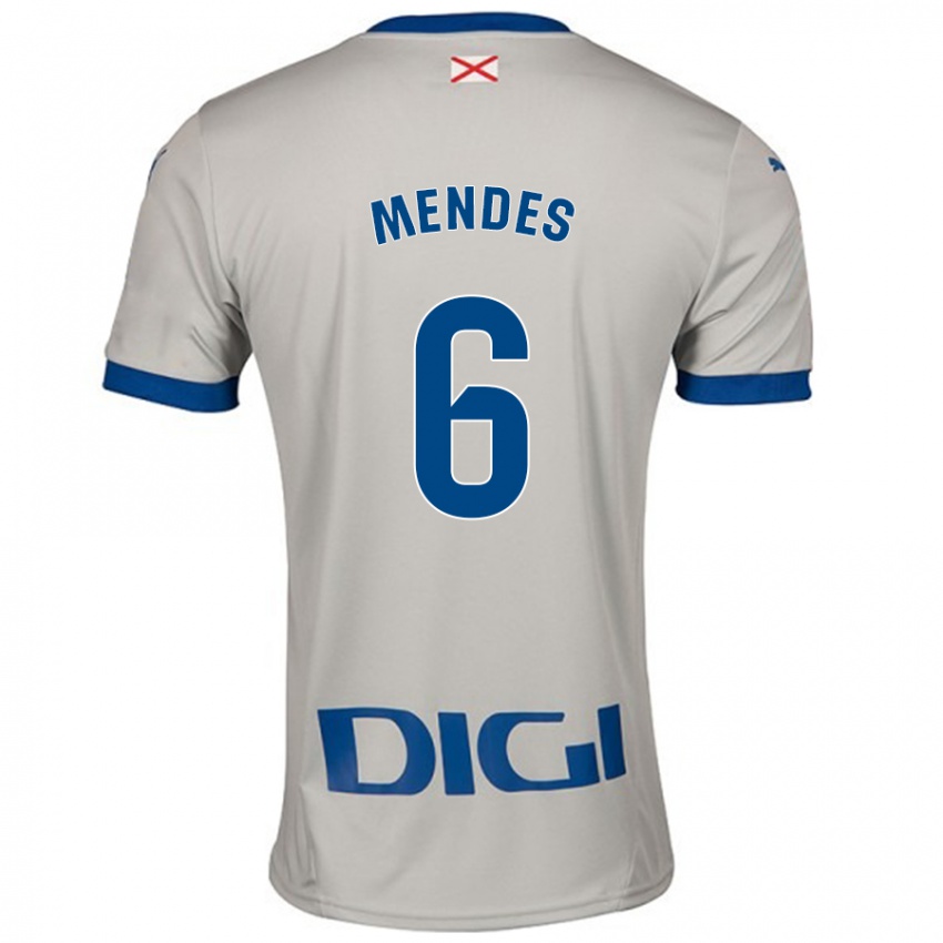 Kinderen Tomás Mendes #6 Lichtgrijs Uitshirt Uittenue 2024/25 T-Shirt