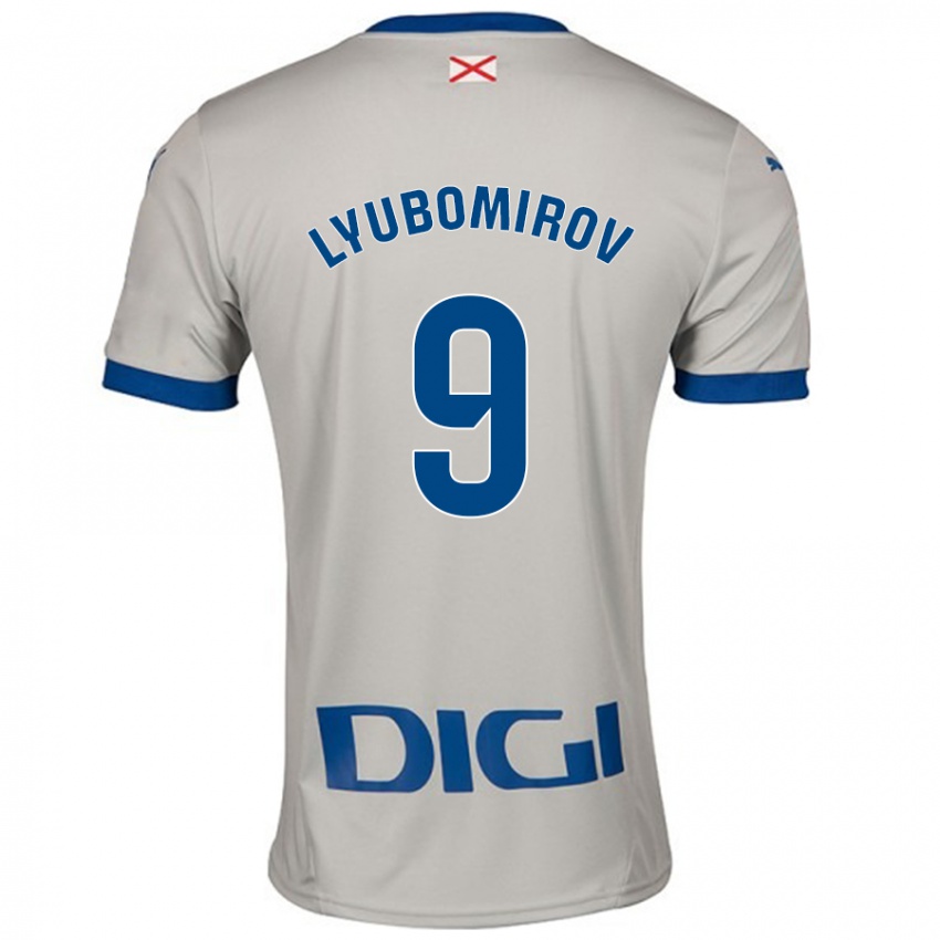 Kinderen Daniel Lyubomirov #9 Lichtgrijs Uitshirt Uittenue 2024/25 T-Shirt