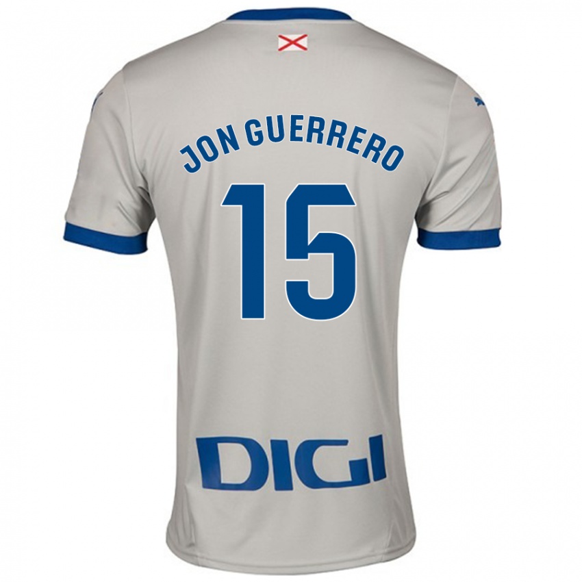 Kinderen Julen Jon Guerrero #15 Lichtgrijs Uitshirt Uittenue 2024/25 T-Shirt