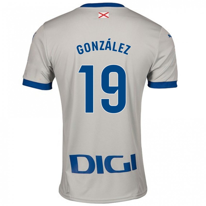 Kinderen Aimar González #19 Lichtgrijs Uitshirt Uittenue 2024/25 T-Shirt