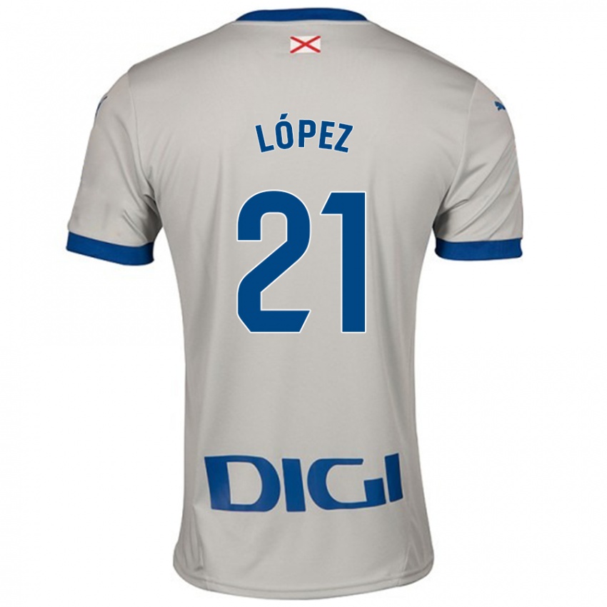 Kinderen Juanma López #21 Lichtgrijs Uitshirt Uittenue 2024/25 T-Shirt