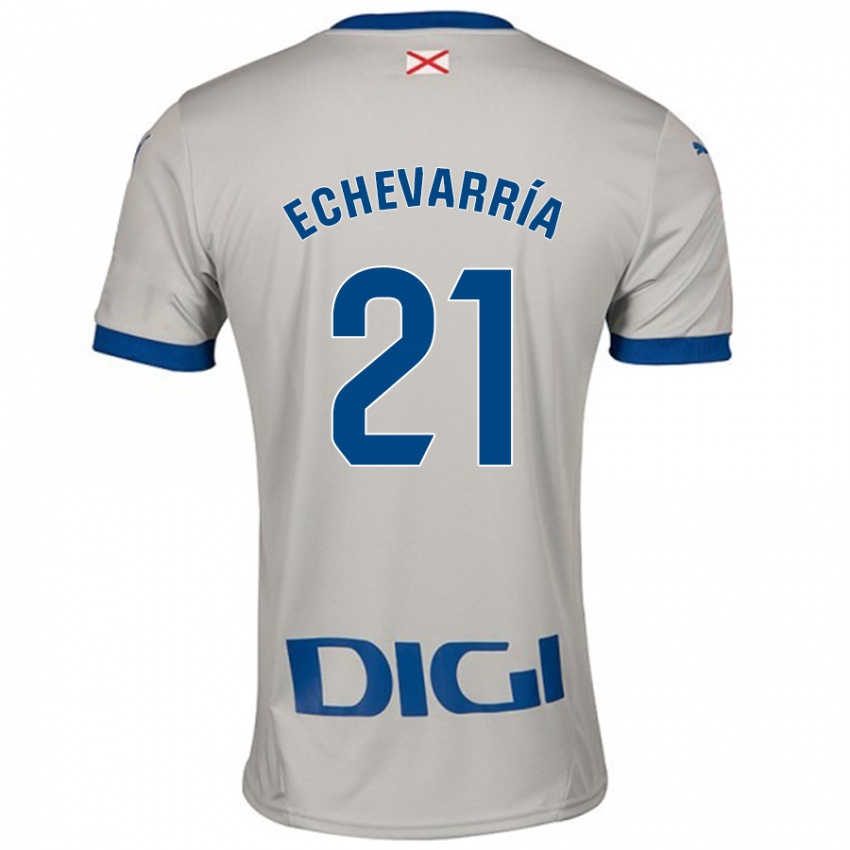 Kinderen Martin Echevarría #21 Lichtgrijs Uitshirt Uittenue 2024/25 T-Shirt