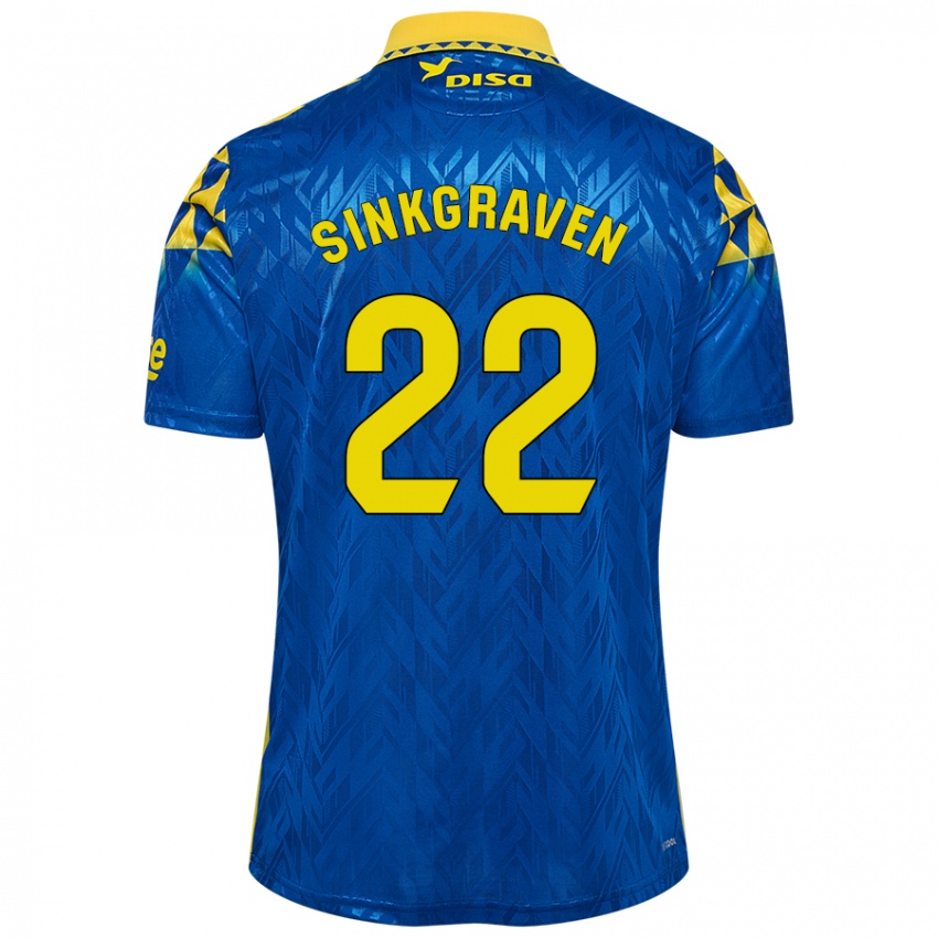 Kinderen Daley Sinkgraven #22 Blauw Geel Uitshirt Uittenue 2024/25 T-Shirt