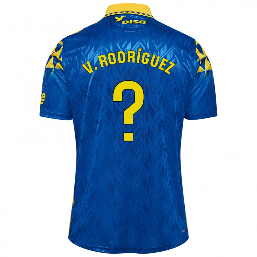 Kinderen Carlos Vicente Rodríguez #0 Blauw Geel Uitshirt Uittenue 2024/25 T-Shirt