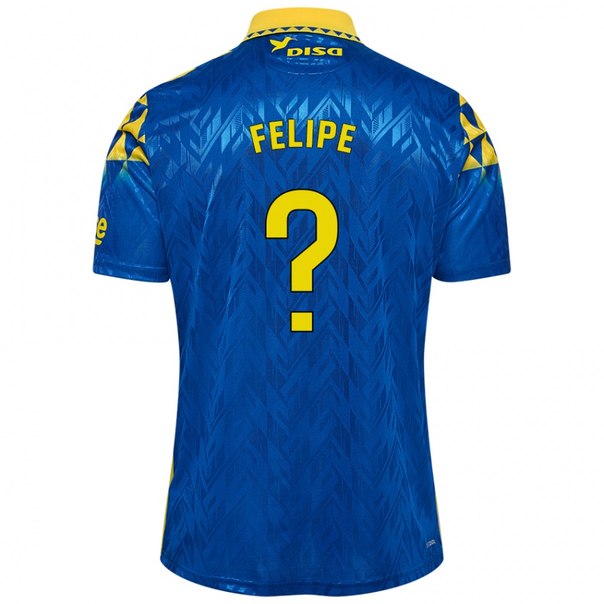 Kinderen Amai Felipe #0 Blauw Geel Uitshirt Uittenue 2024/25 T-Shirt