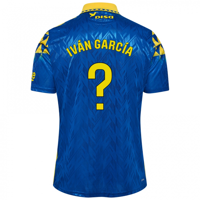 Kinderen Iván García #0 Blauw Geel Uitshirt Uittenue 2024/25 T-Shirt