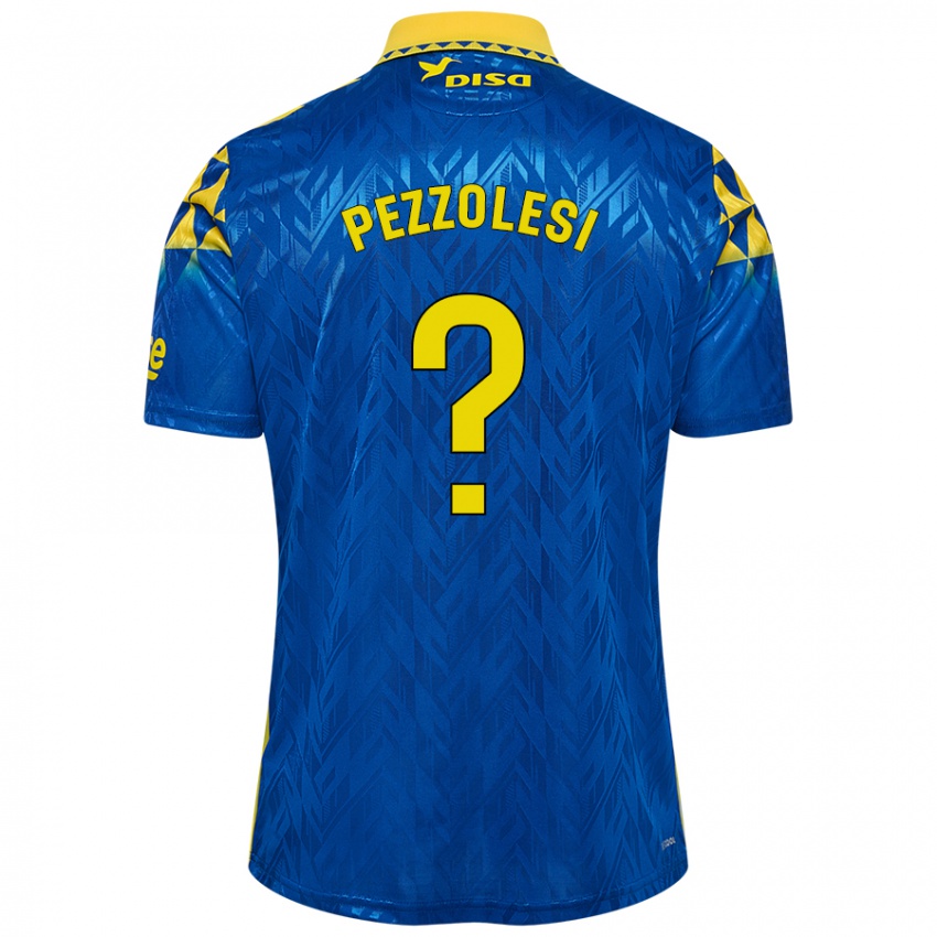 Kinderen Valentín Pezzolesi #0 Blauw Geel Uitshirt Uittenue 2024/25 T-Shirt