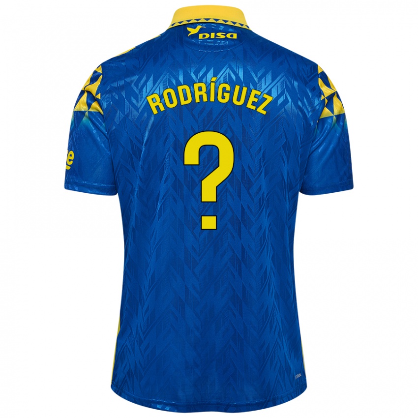 Kinderen David Rodríguez #0 Blauw Geel Uitshirt Uittenue 2024/25 T-Shirt