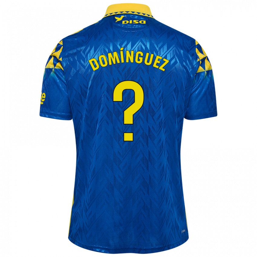 Kinderen Carlos Domínguez #0 Blauw Geel Uitshirt Uittenue 2024/25 T-Shirt