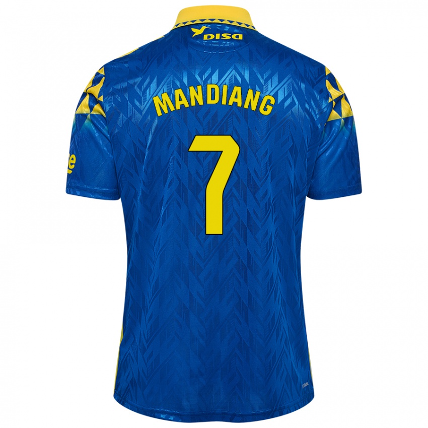 Kinderen Saliou Mandiang #7 Blauw Geel Uitshirt Uittenue 2024/25 T-Shirt