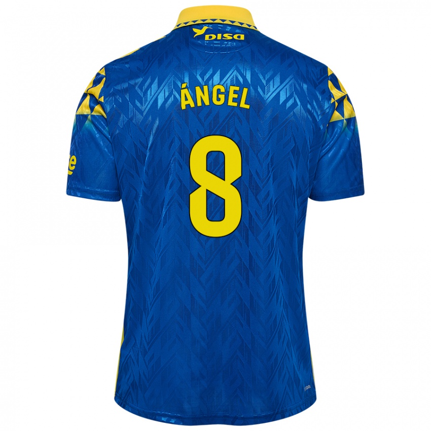 Kinderen José Ángel #8 Blauw Geel Uitshirt Uittenue 2024/25 T-Shirt