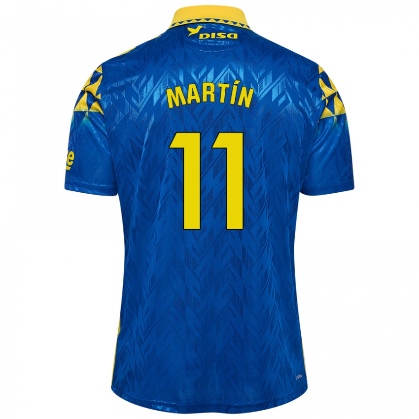 Kinderen Diego Martín #11 Blauw Geel Uitshirt Uittenue 2024/25 T-Shirt