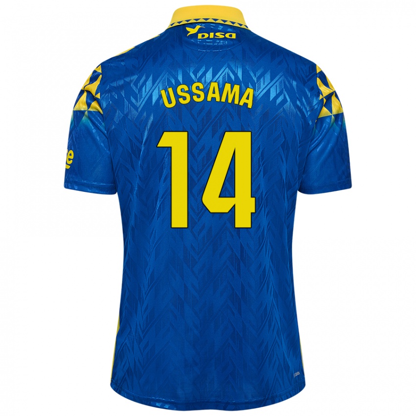 Kinderen Ussama #14 Blauw Geel Uitshirt Uittenue 2024/25 T-Shirt