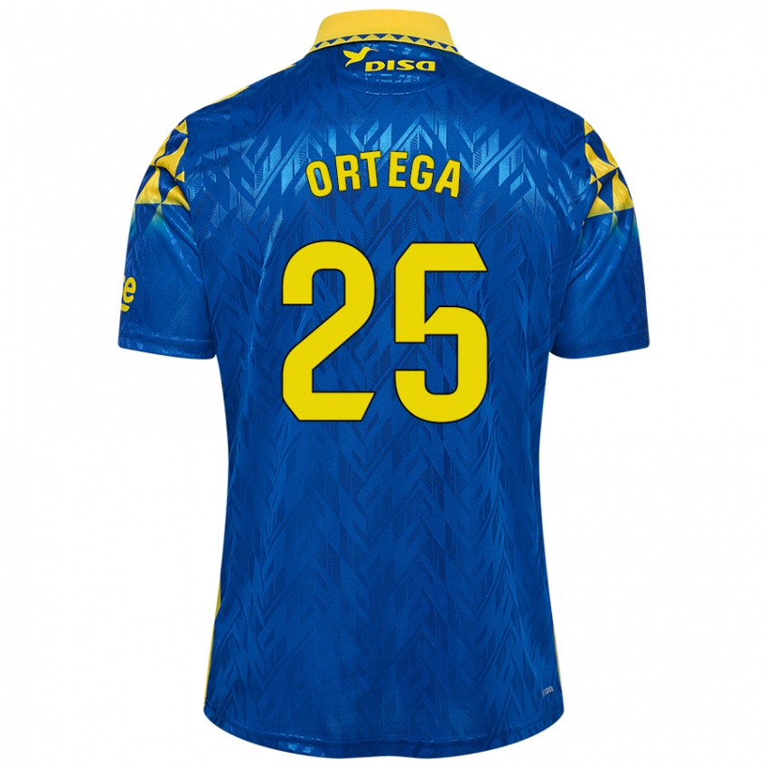 Kinderen Edián Ortega #25 Blauw Geel Uitshirt Uittenue 2024/25 T-Shirt