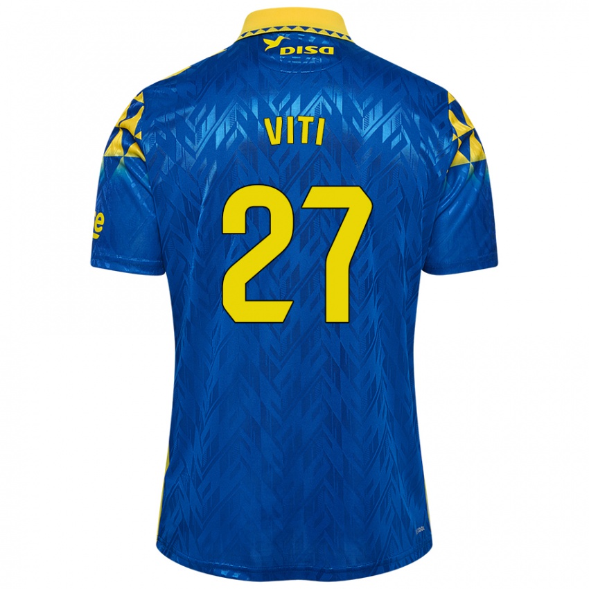 Kinderen Viti #27 Blauw Geel Uitshirt Uittenue 2024/25 T-Shirt