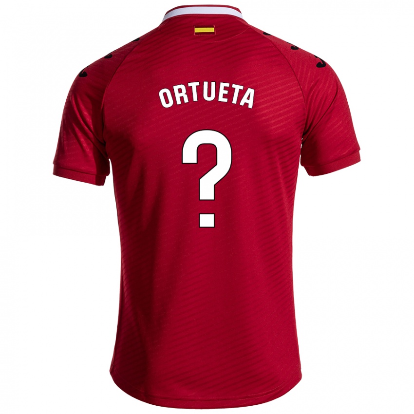 Kinderen Ignacio Ortueta #0 Donkerrood Uitshirt Uittenue 2024/25 T-Shirt