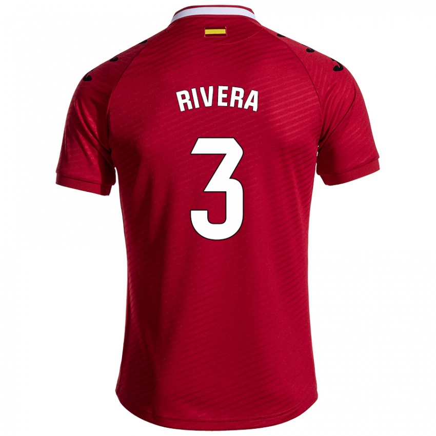 Kinderen Gorka Rivera #3 Donkerrood Uitshirt Uittenue 2024/25 T-Shirt