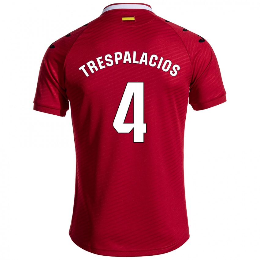 Kinderen Adrián Trespalacios #4 Donkerrood Uitshirt Uittenue 2024/25 T-Shirt